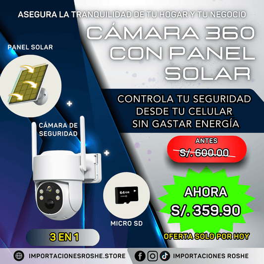 Cámara 360° con Panel Solar