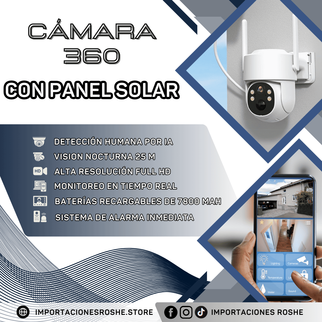 Cámara 360° con Panel Solar